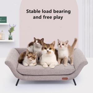 Best Linen Gray Cat Bed Can Be Used As Pet Bed All The Year Round Scratch Resistant Bite Resistant Cat Easy To Clean Dog Nest wholesale