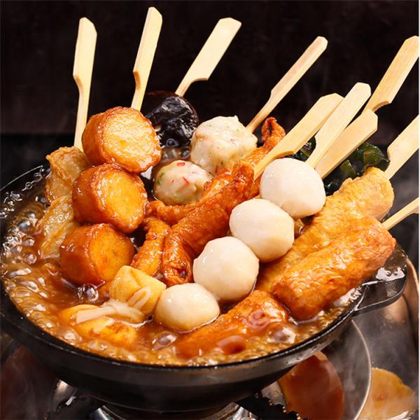 Food Grade Disposable Flat Bamboo Paddle Skewer With Custom Logo