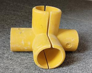 Best 50mm Round Tube Fiberglass FRP Handrail Fitting Elbow Base Tee Four Way Connector wholesale