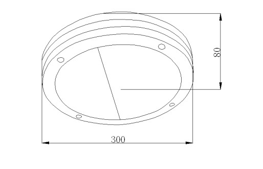 Round Outdoor Ceiling Light Fixtures , 6000K Industrial Bulkhead Light 1600Lm
