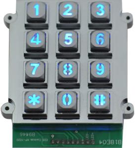 Best Ruggedized Backlit 12 Keys Keypad Vandal Resistant Keypad Dot Matrix wholesale