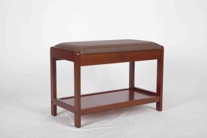 Best 4.6KG Soild Modern Wood Furniture Walnut Shoe Storage Bench With PVC Leather wholesale