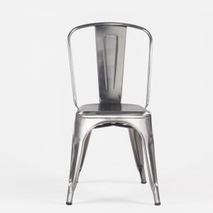 China Vintage Stackable Metal Restaurant Chairs Nickel Iron Metal Cafe Eco - friendly on sale