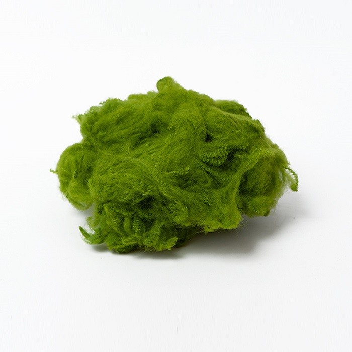 Army Green Regenerated Polyester Fiber , Anti Distortion Polyester Staple Fiber
