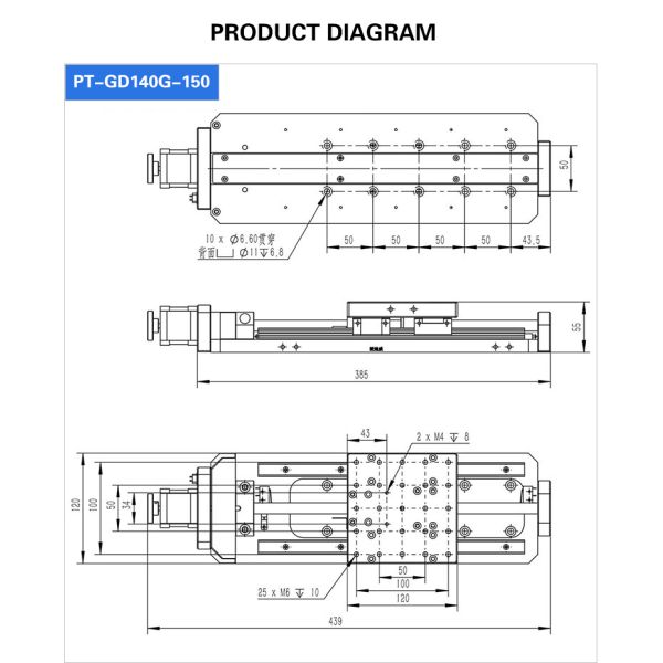 Precision Ball Screw Driven Motorized Linear Stage For Optical Microscopy