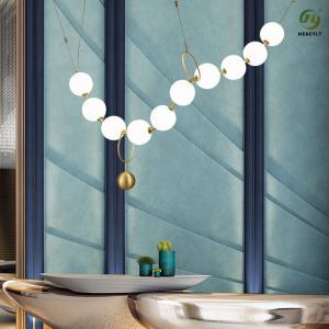 China Nordic postmodern light luxury living room glass ball necklace line chandelier on sale