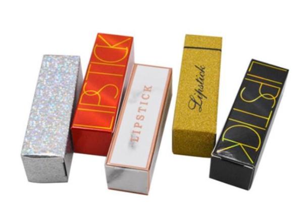 Cheap 400gsm 0.15kg Custom Liquid Lipstick Packaging , 1mm Thick Lip Gloss Gift Box for sale