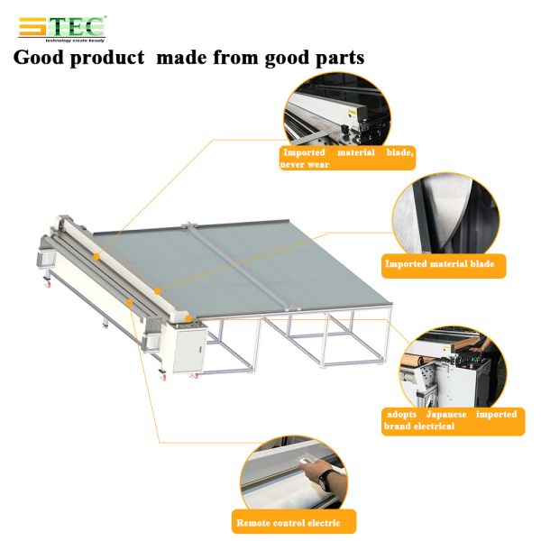 Roller Blind Fabric Automatic Cutting Machine With Nu Fur Sunscreen / Zebra / Blackout Fabric Curtain Cutting Machine