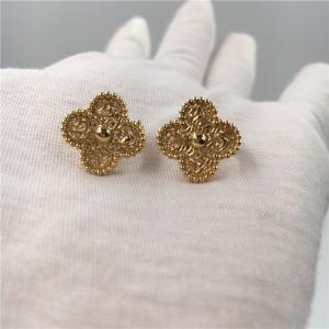 Best Van Cleef Vintage Alhambra Earrings , 18K Yellow Gold Van Cleef Mini Alhambra Earrings wholesale