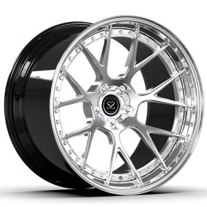 China Alloy 2 Piece Forged Brushed Wheels Negative Offset 21inch 21x11 21x12 For M6 on sale