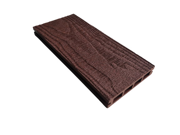 ISO 9001 Wood Grain Effect Hollow 135mm X 25mm WPC Decking Boards