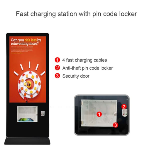 Android 7.1 OS 55" WiFi Digital Signage With Pin Code Locker