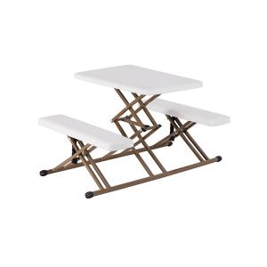 China Light Portable Plastic Folding Tables Black Steel Frame 3.5cm Thickness on sale