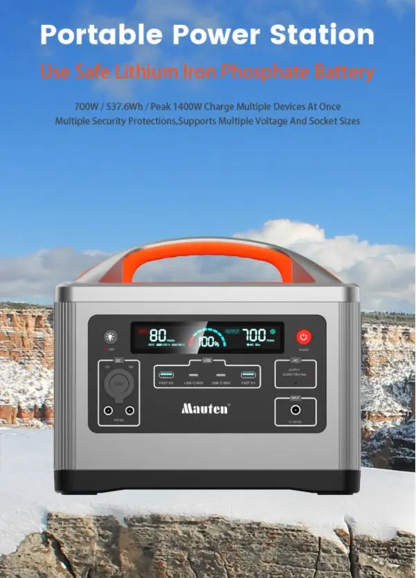 700W Camping Solar Generator , LiFePO4 Portable Power Station With Ups