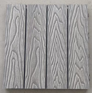 3D Embossed Plastic Wood Deck Tiles Match Real Wood Texture