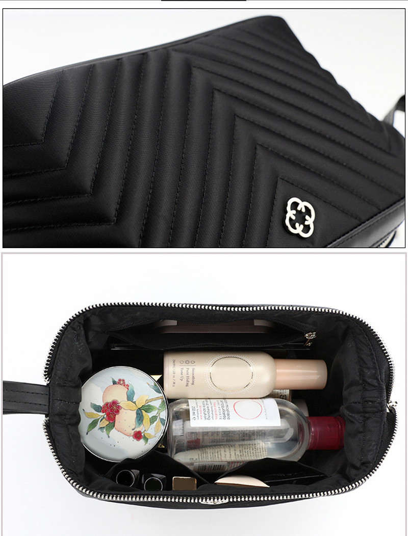 Black Luxury Professional Cosmetic Bag Waterproof Portable Travel