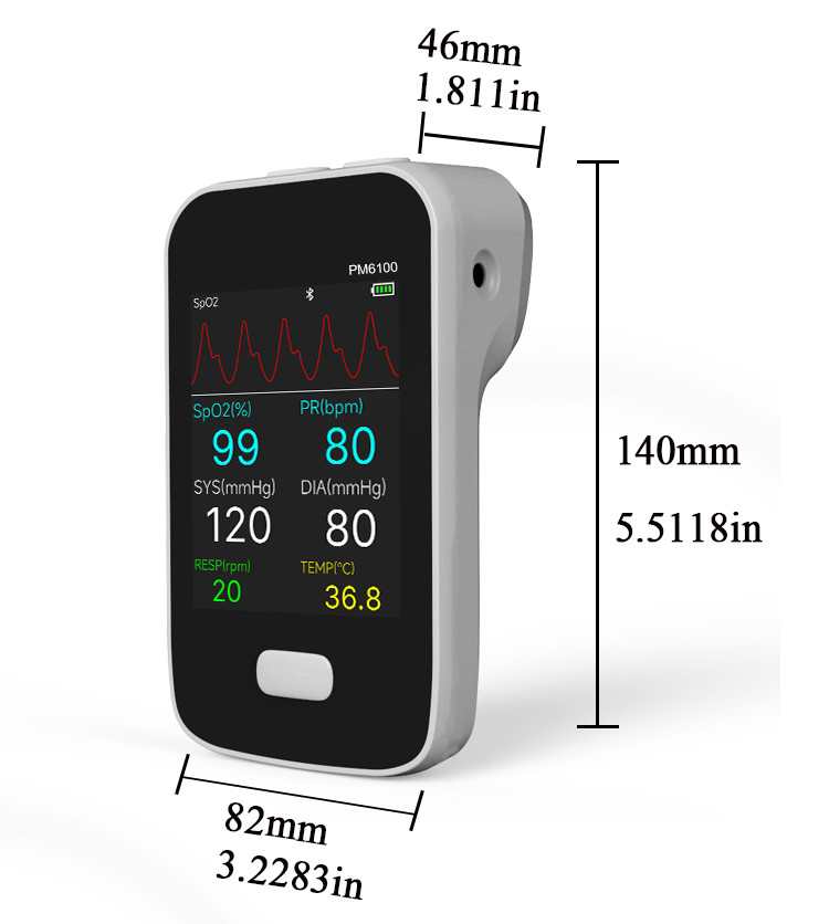 Medical Bluetooth Heart Rate Multi Parameter Patient Monitor CE Spo2 ECG NIBP Temp