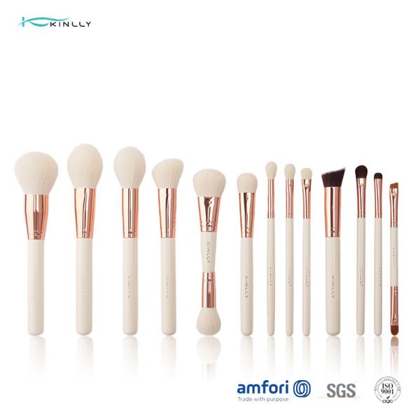 Cheap 13pcs Shiny Aluminum ferrules Natural Hair Makeup Brush for sale