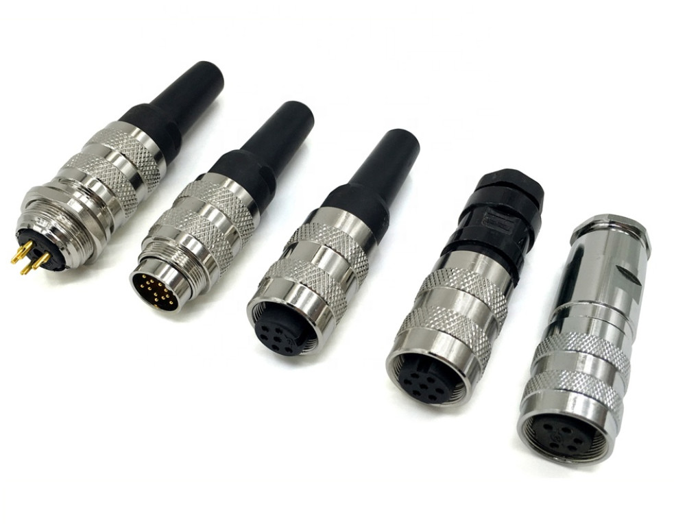 circular ip67 Anti Vibration Locking Screw Design M16 8pin Metal Sensor AISG Connector