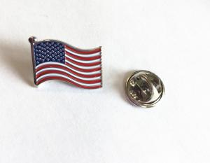Best American Flag Custom Enamel Badges No Minimum Order / Hard Enamel Badges wholesale