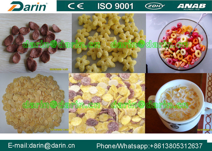 Twin Screw Extruder Corn Flakes Processing Line with different shapes