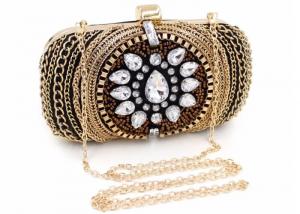 Best Vintage Retro Crystal Evening Clutch Bags Fashion Bead With Black Velvet wholesale