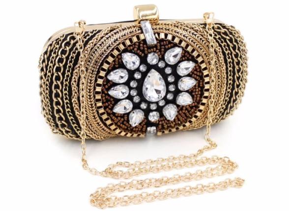 Cheap Vintage Retro Crystal Evening Clutch Bags Fashion Bead With Black Velvet for sale