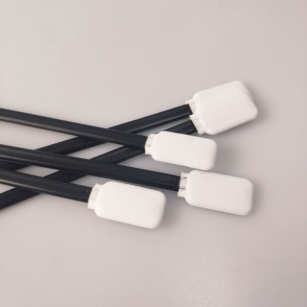 6 Inch Square Head Black PP Stick Polyester Swabs Surface Cleaning