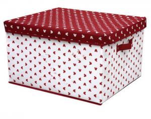 Best OEM Durable PP Non Woven Storage Boxes with Cover , White Red Dots Printed wholesale