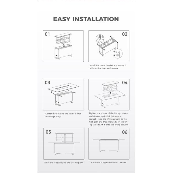150L Home Smart Embedded Adjustable Ice Table Bottom-Freezer Double Door Fridge Freezer