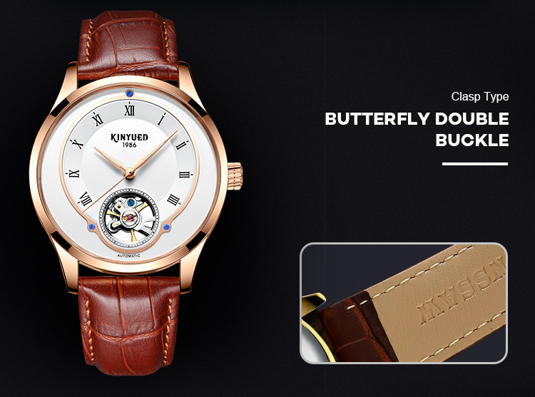 Classic Mechanical Skeleton Watch Water Resistant Moonphase Automatic Watch