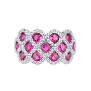 Zircon 925 Sterling Silver Gem Engagement Rings Flower Shape