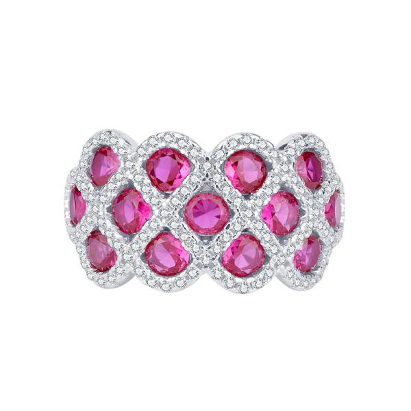 Cheap Zircon 925 Sterling Silver Gem Engagement Rings Flower Shape for sale