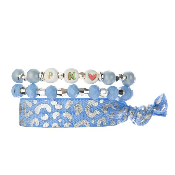 Cheap Silver Foiled Beaded Bracelets Sets , 7.25" Sterling Silver Bangles Set for sale
