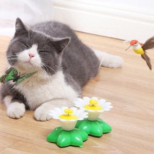 China Automatic Electric Rotating Cat Toy Colorful Butterfly Bird Animal Shape Interactive Pet Dog Kitten Interactive Training Cat Toy on sale