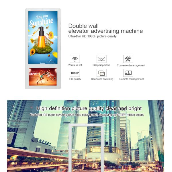 Dual Screen Lcd Advertising Display 18.5" And 10.1" With Android OS Software