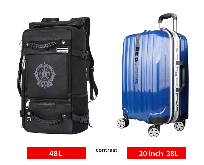 Black PU Waterproof Climbing Backpack Water Resistant Hiking Backpack OEM/ODM