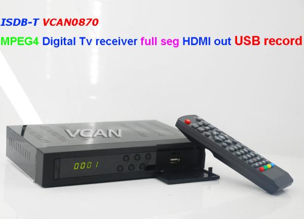 Cheap VCAN0870 ISDB-T MPEG4 digital tv receiver full segment HDMI out USB recorder for sale