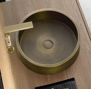 Best Bronze Color Table Top Bathroom Sink SUS304 Stainless Steel Material wholesale