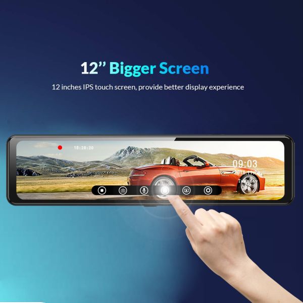 FHD1080P Dual Wireless Dashboard Camera Mirror Mounted Dash Cam IPS Screen