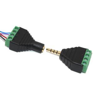 China 3.5mm 3-Pole Stereo Headphone Audio Male Jack Female Plug to Screw Terminal Block Adapter on sale
