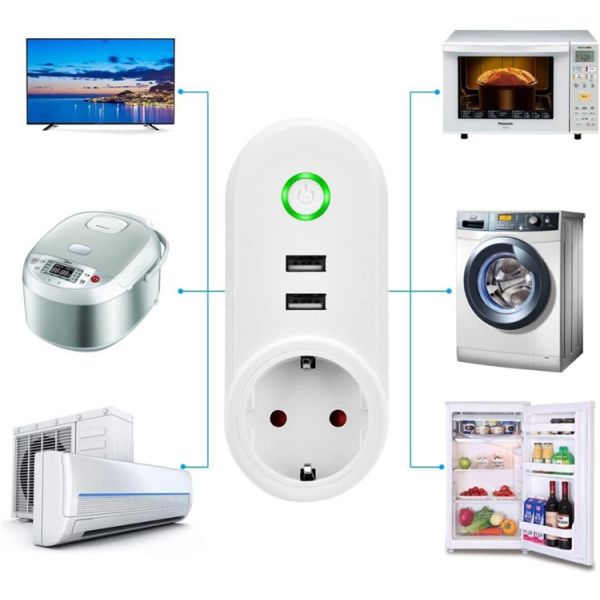 Tuya 10A WIFI Smart Plug Socket 30M Wifi Controlled Power Outlet
