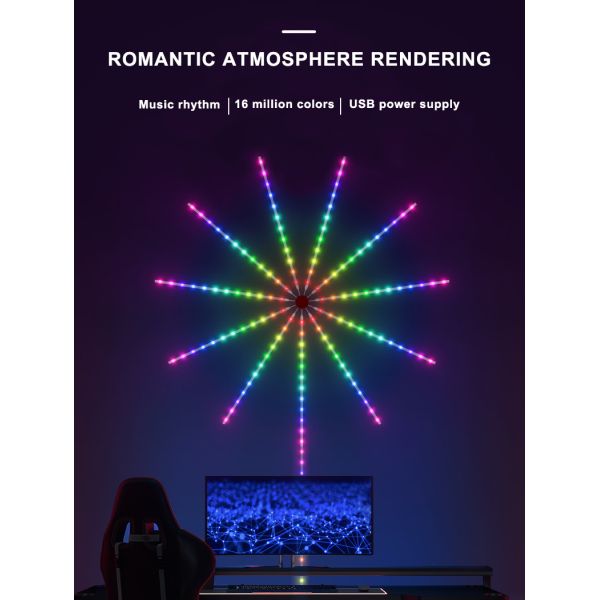 DIY APP Music Remote Pixel LED Light Strip Firework Dream Color For Christmas