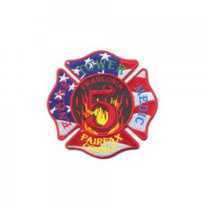 China 9 Colors Fire Department Iron On Patches , Logo Embroidered Custom Uniform Patches on sale