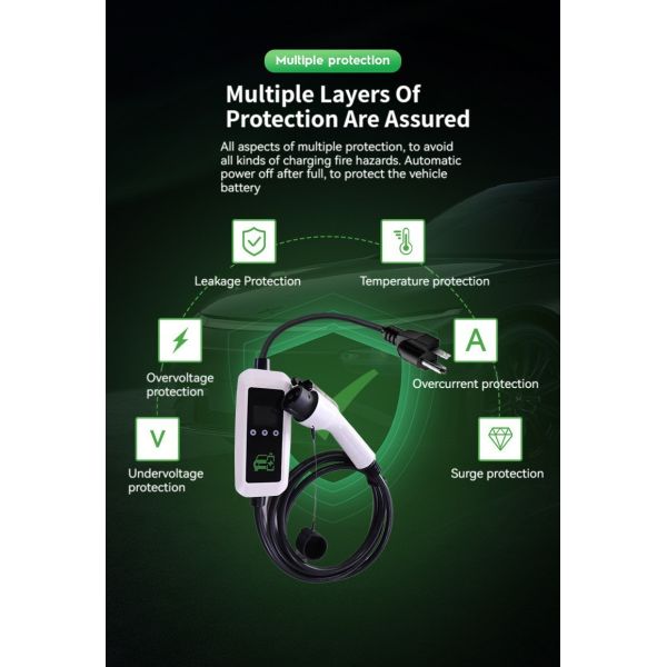 Undervoltage protection e-mingze 7KW Fast AC EV Charger 1-Phase Car Charging Station with 32A Output Current 3.5KW Power Output for US