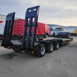 New 3 Axle Semi Truck Lowboy Trailer , 60 Ton Low Bed Trailer For Sale