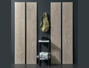 ISO9001 Rectified Edge Matte Grey Porcelain Tile Wood Gray 60Boxes/Plt