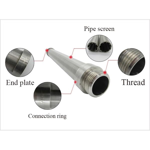 API Durable Sand Treatment Slot 0.25mm Wedge Screen Filter , Sand Filter Nozzle