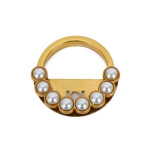 Best Gold Ring Shape Metal Handbag Lock With Pearl Purse Hardware wholesale