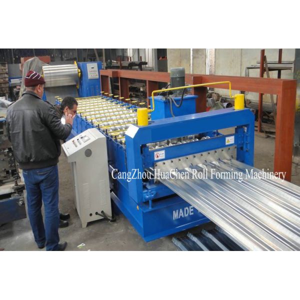 Aluminium Roofing Sheet Trimdeck Profile Roll Forming Machine With PLC Control